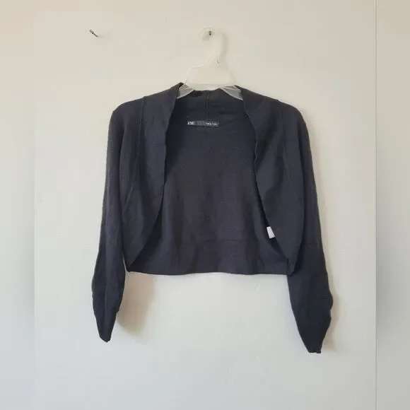 Maurices Cropped Black Half Cardigan Sweater Modest Coverup Y2K Formal Medium - Picture 5 of 9